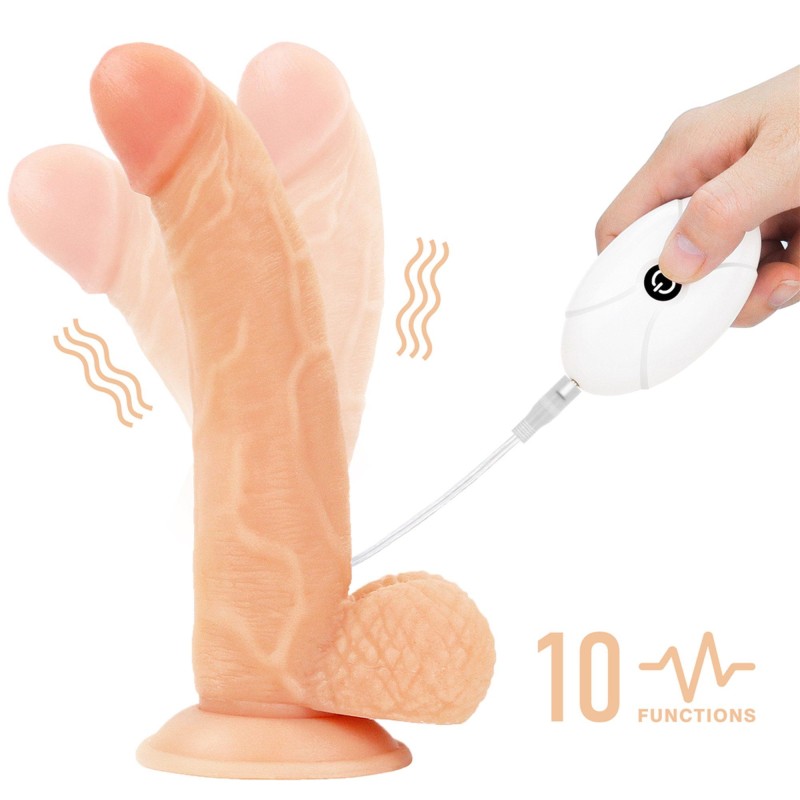 Zestaw majtki strap-on z wibrującym dildo 21,5cm